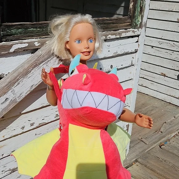 Hyde and EEK Boutique Toddler Dragon Rider Plush Halloween Costume Red Dress - Picture 1 of 7